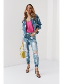 Jacheta largi din denim cu stelute 5535 - Magazin online - Boutique